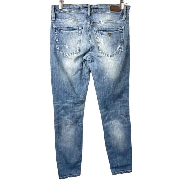 Guess Distressed Ripped Slim Fit Low Rise Stretch Jeans Size 27 - Picture 3 of 4